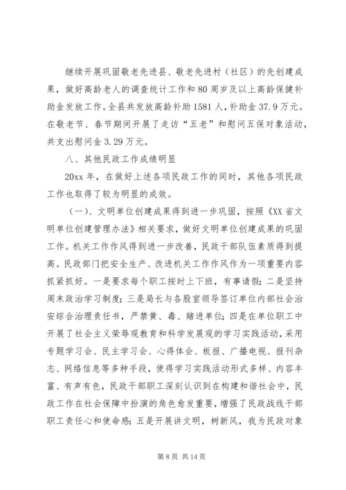 民政局工作总结及工作计划.docx