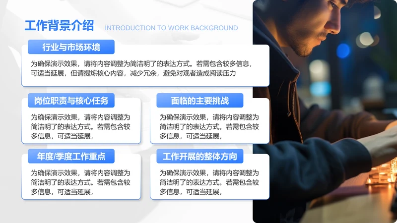 工作背景介绍-工作总结PPT