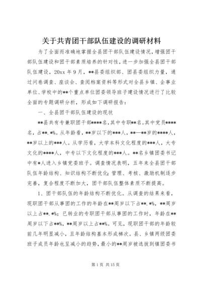 关于共青团干部队伍建设的调研材料 (2).docx