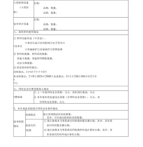 网络安全检查表格