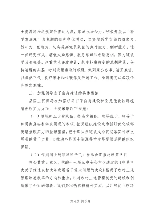 国土局领导班子民主生活会汇报材料 (2).docx