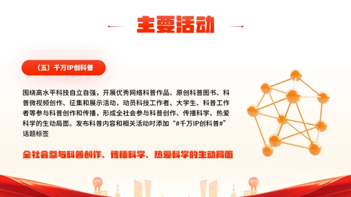 首个全国科普月介绍主题活动宣传通用PPT