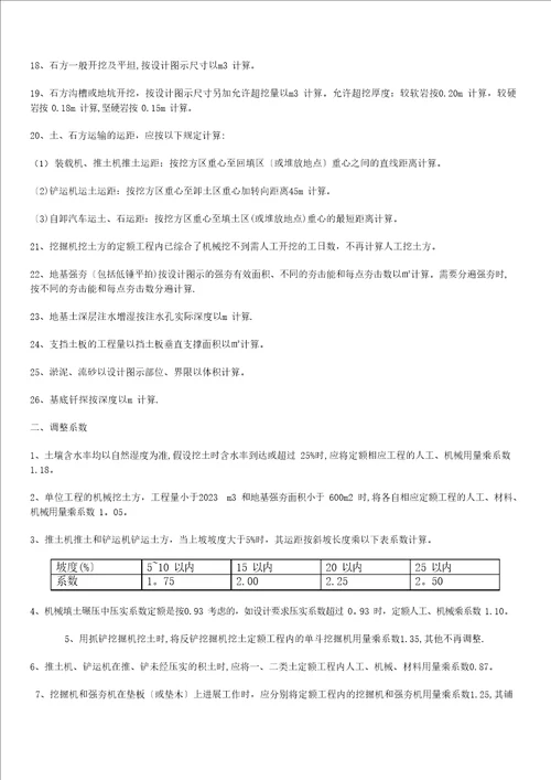 2023年甘肃省建筑与装饰工程预算定额说明含章节说明