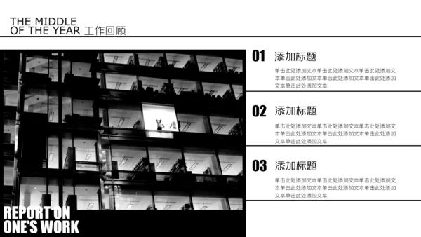 纯黑杂志风年中述职PPT模板