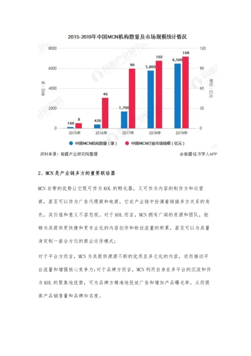 中国MCN行业市场分析市场规模突破百亿-KOL电商变现模式潜力巨大.docx