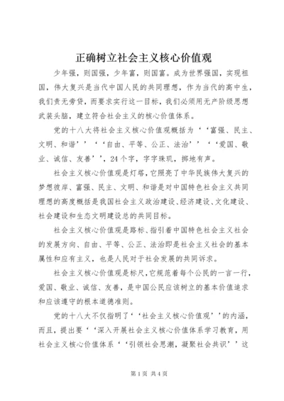 正确树立社会主义核心价值观.docx