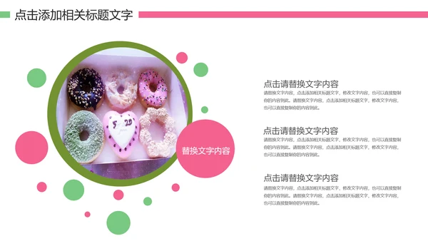 甜甜圈美食甜点下午茶动态PPT模板