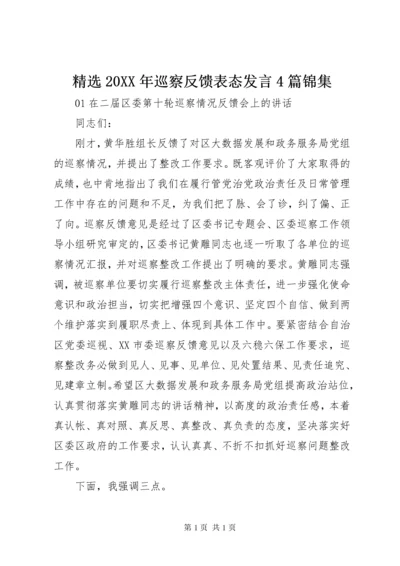精选20XX年巡察反馈表态发言4篇锦集.docx