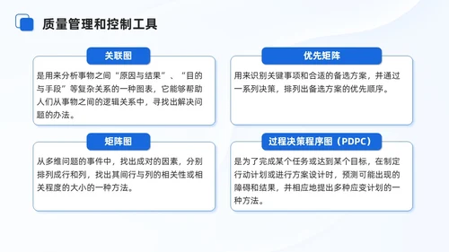 蓝色商务项目质量管理培训课件模板项目管理