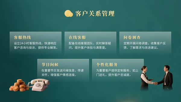 黄色中国风企业中秋月饼营销PPT模版