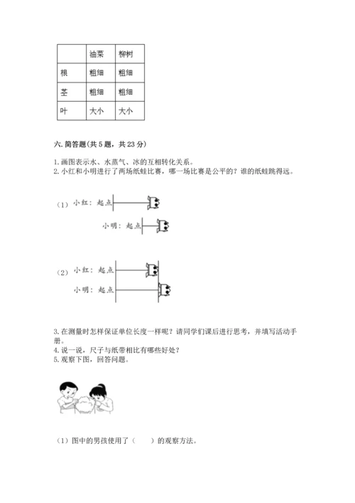 教科版科学一年级上册期末测试卷含完整答案【历年真题】.docx