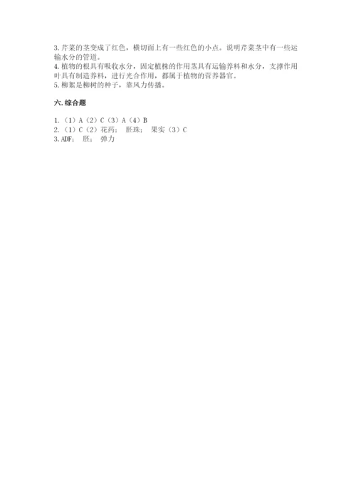 教科版科学四年级下册第一单元《植物的生长变化》测试卷【各地真题】.docx