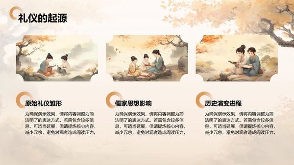 橙色水墨风中国传统礼仪文化与现代实践主题教育PPT模板