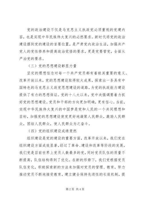 改革开放40周年党的建设成就学习心得.docx