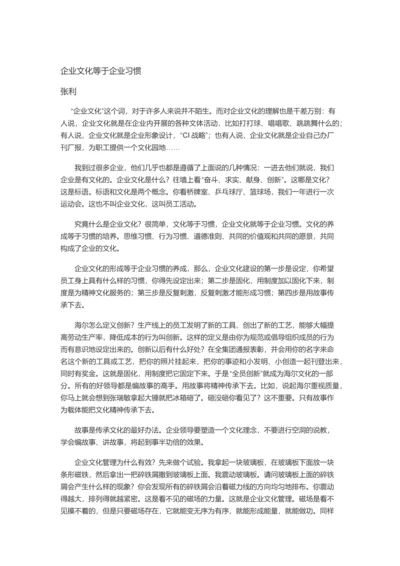 企业文化等于企业习惯.docx