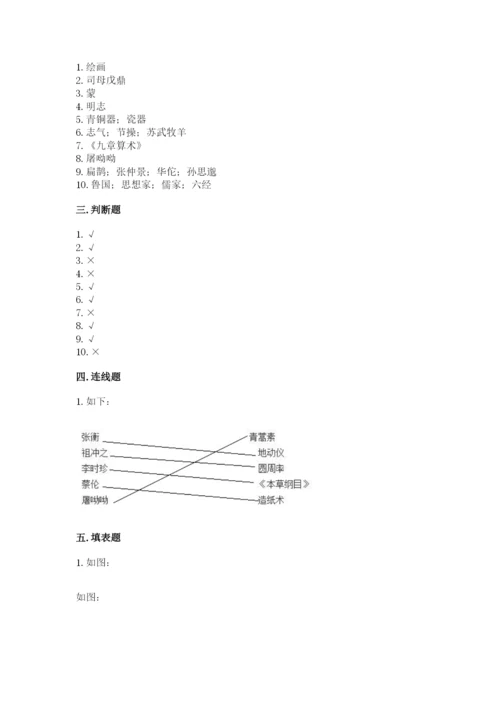五年级上册道德与法治第四单元骄人祖先 灿烂文化测试卷（夺冠）word版.docx