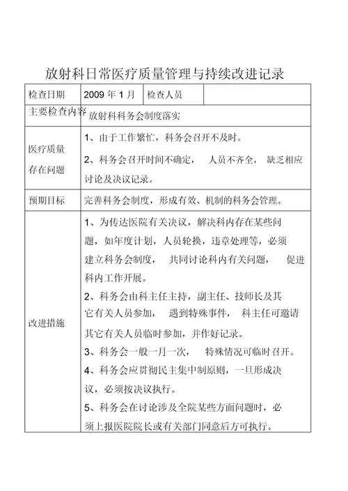 放射科QC改进措施记录