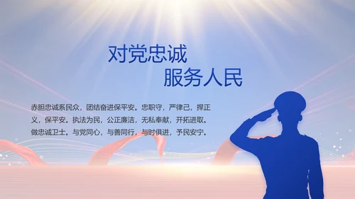 蓝色大气公安民警年终述职报告动态PPT模板