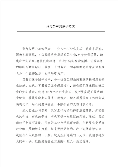 我与公司共成长范文