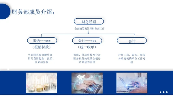 蓝色形状商务风企业报销制度培训PPT模板