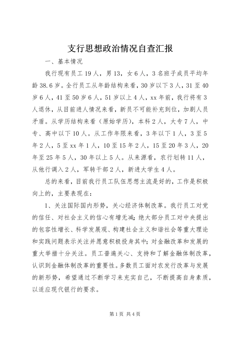 支行思想政治情况自查汇报_1.docx