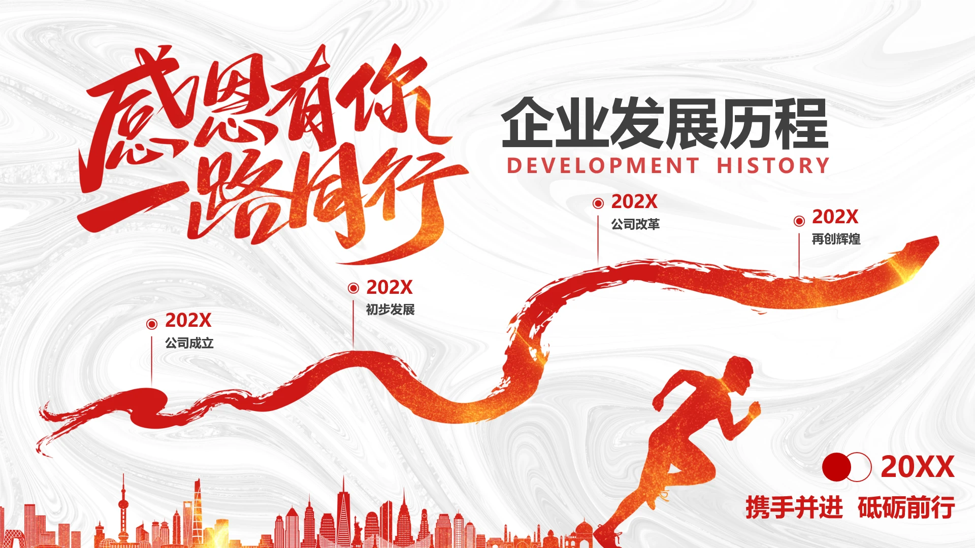 企业发展历程展示介绍宣传企业发展时间轴PPT模版
