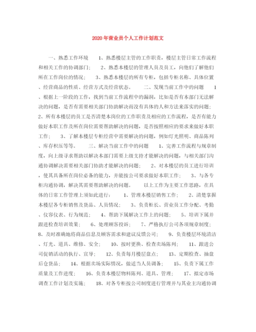 精编之年营业员个人工作计划范文.docx