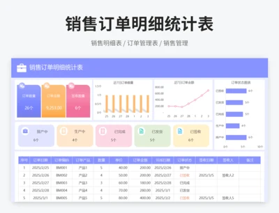 销售订单明细统计表