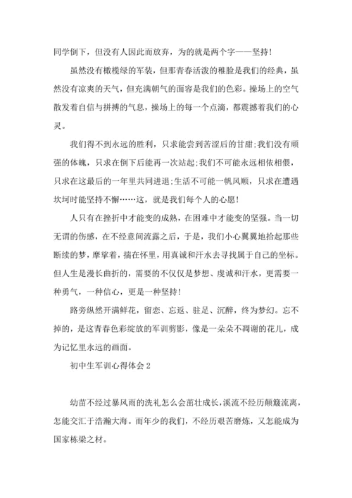 初中生军训心得体会15篇（二） (3).docx