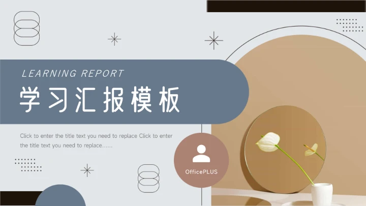 红蓝个性文艺风学习汇报模板PPT模板