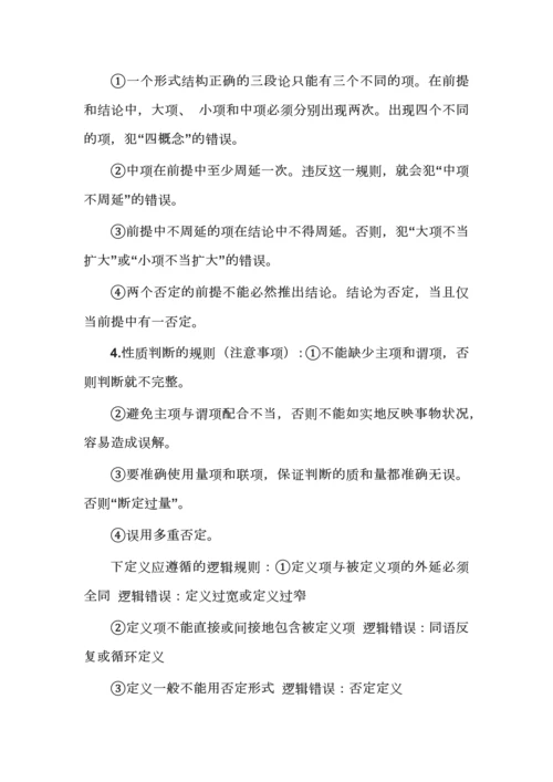 高考政治选必3《逻辑与思维》主要知识分类与核心知识梳理.docx