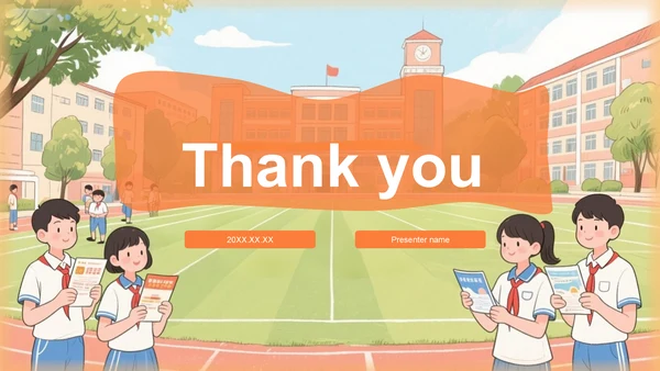 绿色卡通风欢迎开学第一课校园活动PPT主题