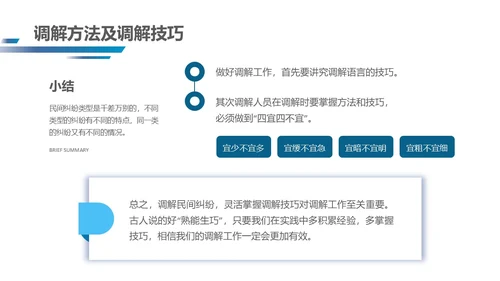 深蓝色简约几何形状群众矛盾调解科普PPT模板人民调解