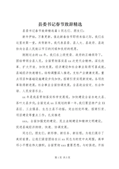 县委书记春节致辞精选.docx