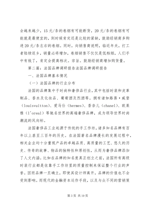 品牌调研报告范文(精选多篇).docx