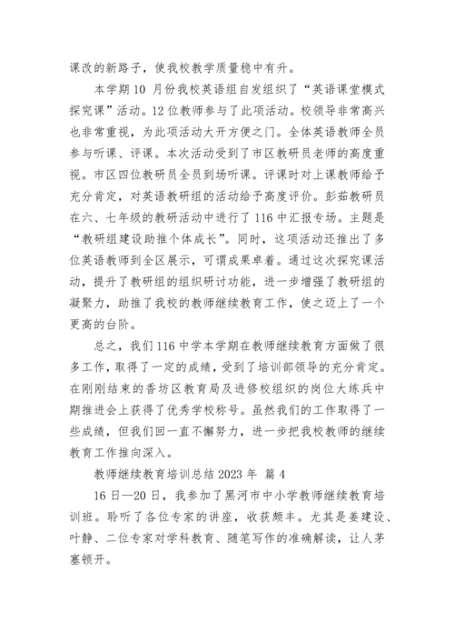 教师继续教育培训总结2023年.docx