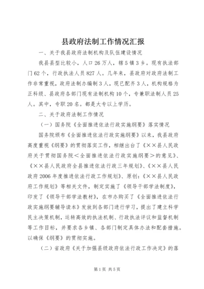 县政府法制工作情况汇报.docx