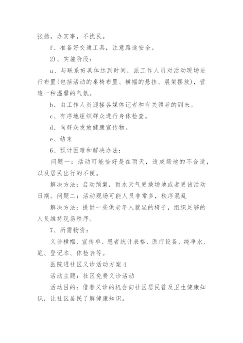 医院进社区义诊活动方案5篇.docx