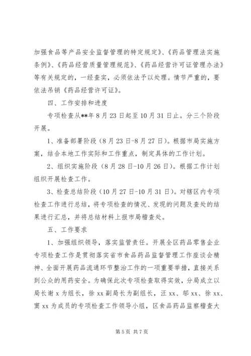 药品零售企业专项检查工作实施方案.docx