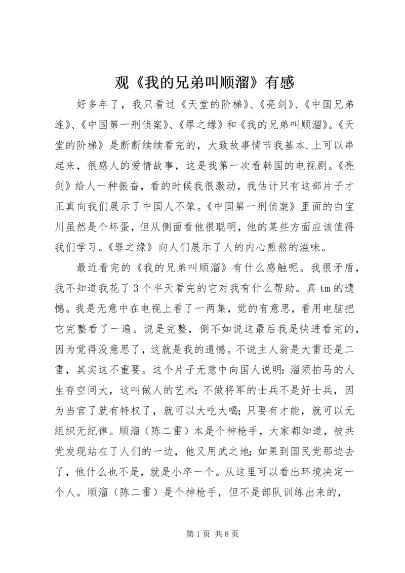 观《我的兄弟叫顺溜》有感.docx