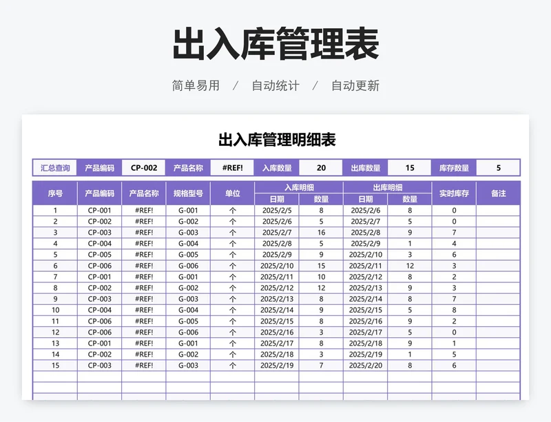 出入库管理表