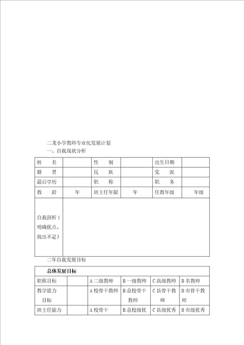 二龙小学教师专业发展实施方案