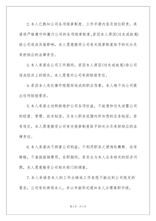 2022精选员工承诺书范文合集6篇.docx