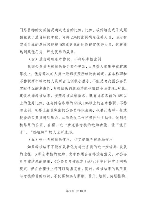 关于公务员考核工作存在问题及其对策的几点思考.docx