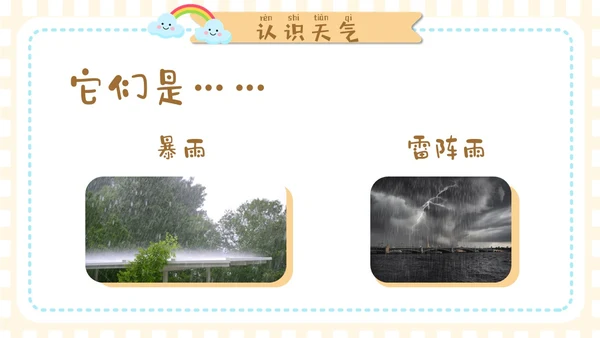 谈黄色卡通手绘插画风幼儿园认识天气PPT