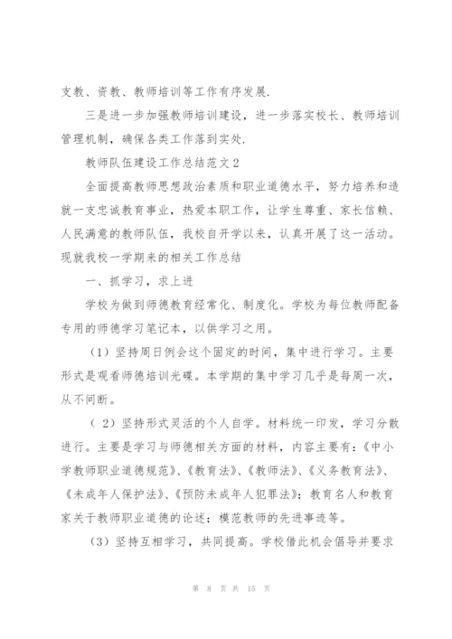 教师队伍建设工作总结范文.docx