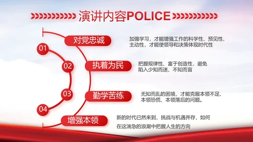 红色大气公安警察工作汇报动态PPT