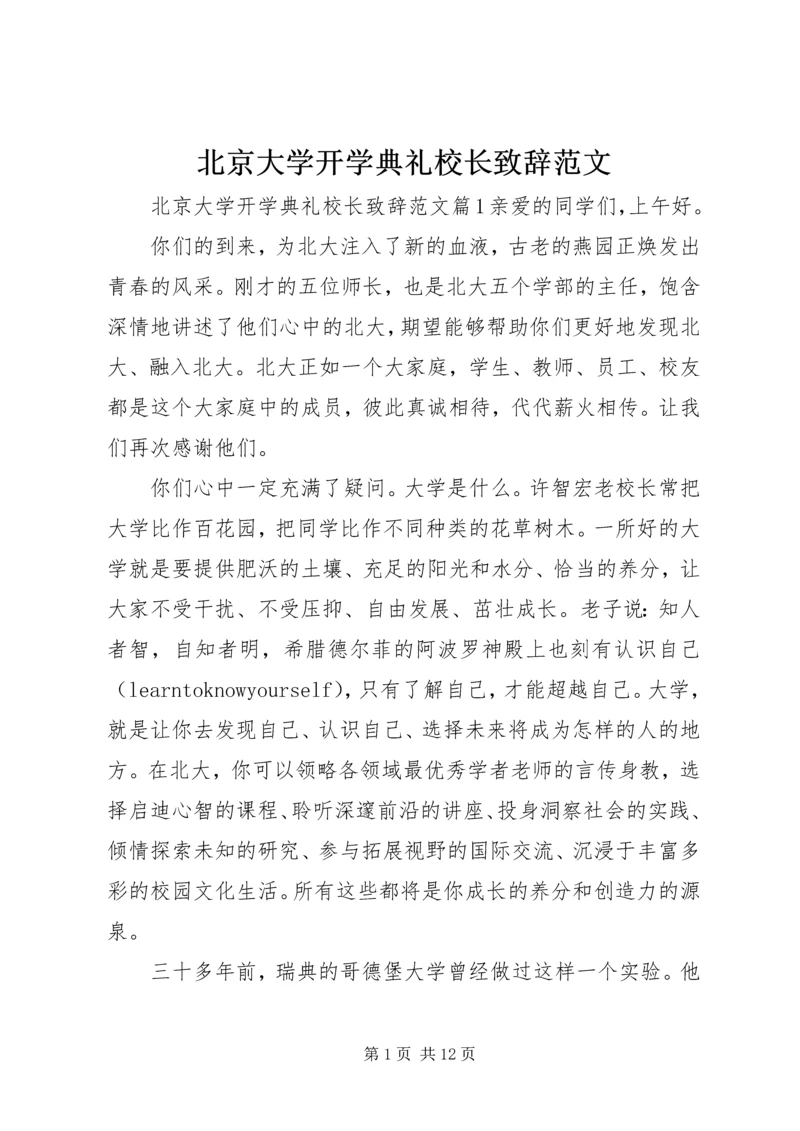 北京大学开学典礼校长致辞范文.docx