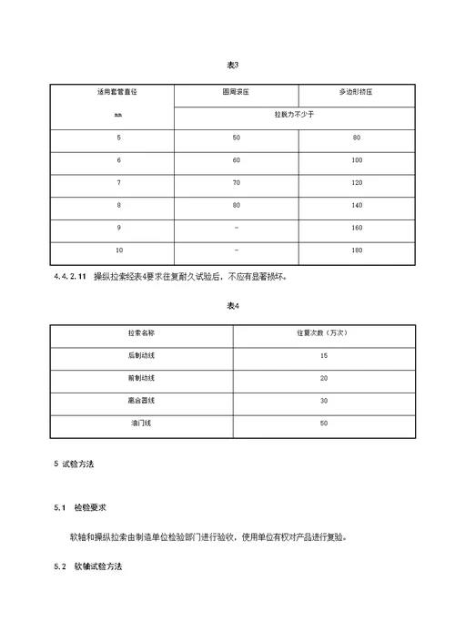 车用软轴与操纵拉索通用技术条件样稿