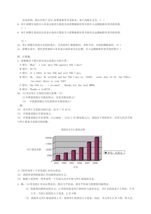 《国际金融实务》题库(含答案).docx